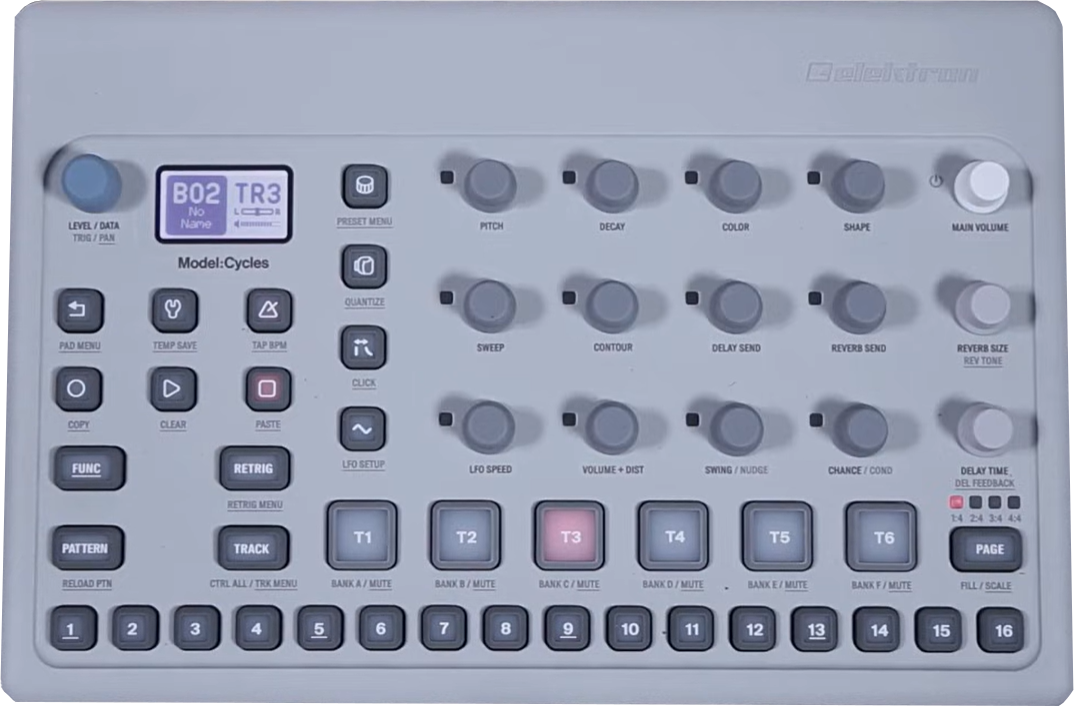 Elektron Model:Cycles en estudio con par&aacute;metro de s&iacute;ntesis FM visible